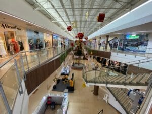 Modern mall decorated for Christmas. Valledupar, Colombia.