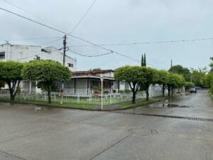 Quiet street with green trees. Monteria, Colombia.
