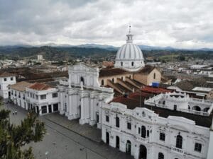 Ariel view. Popayan, Colombia.