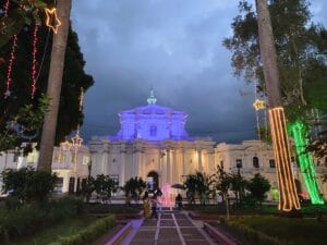 Church at night. Popayan, Colombia.