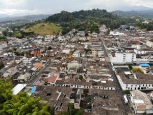 Ariel view. Popayan, Colombia.