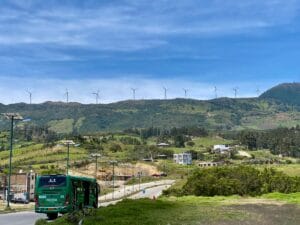 Windfarm, hillside. Loja, Ecuador.