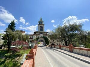 Bridge and church. Loja, Ecuador.